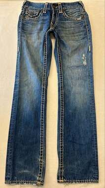 True Religion Mens Distressed Ricky Straight Leg Jeans Size 29